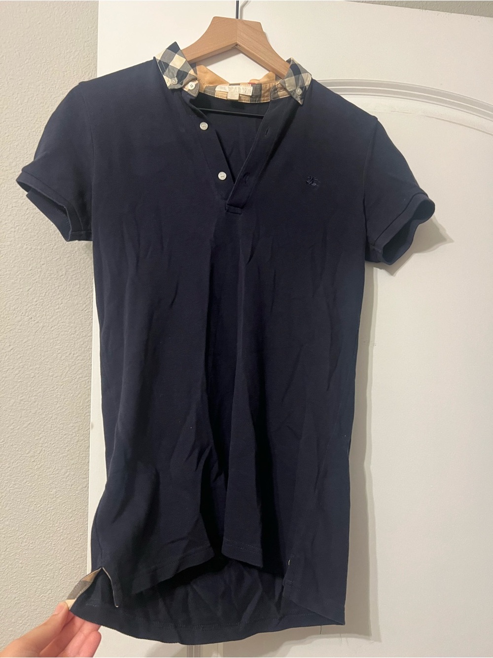 Burberry Children’s Classic Navy Short-Sleeve Polo Shirt—14Y